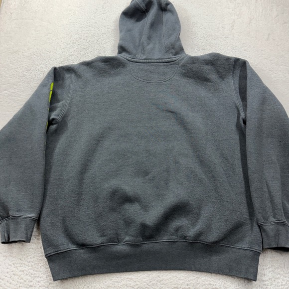 Carhartt Men's Gray Original Fit Hooded Sweatshirt with Neon Logo Size L - Picture 9 of 10